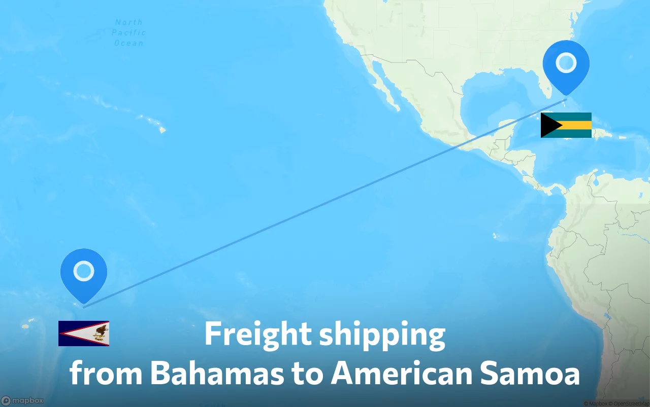 Shipping route from Bahamas to American Samoa
