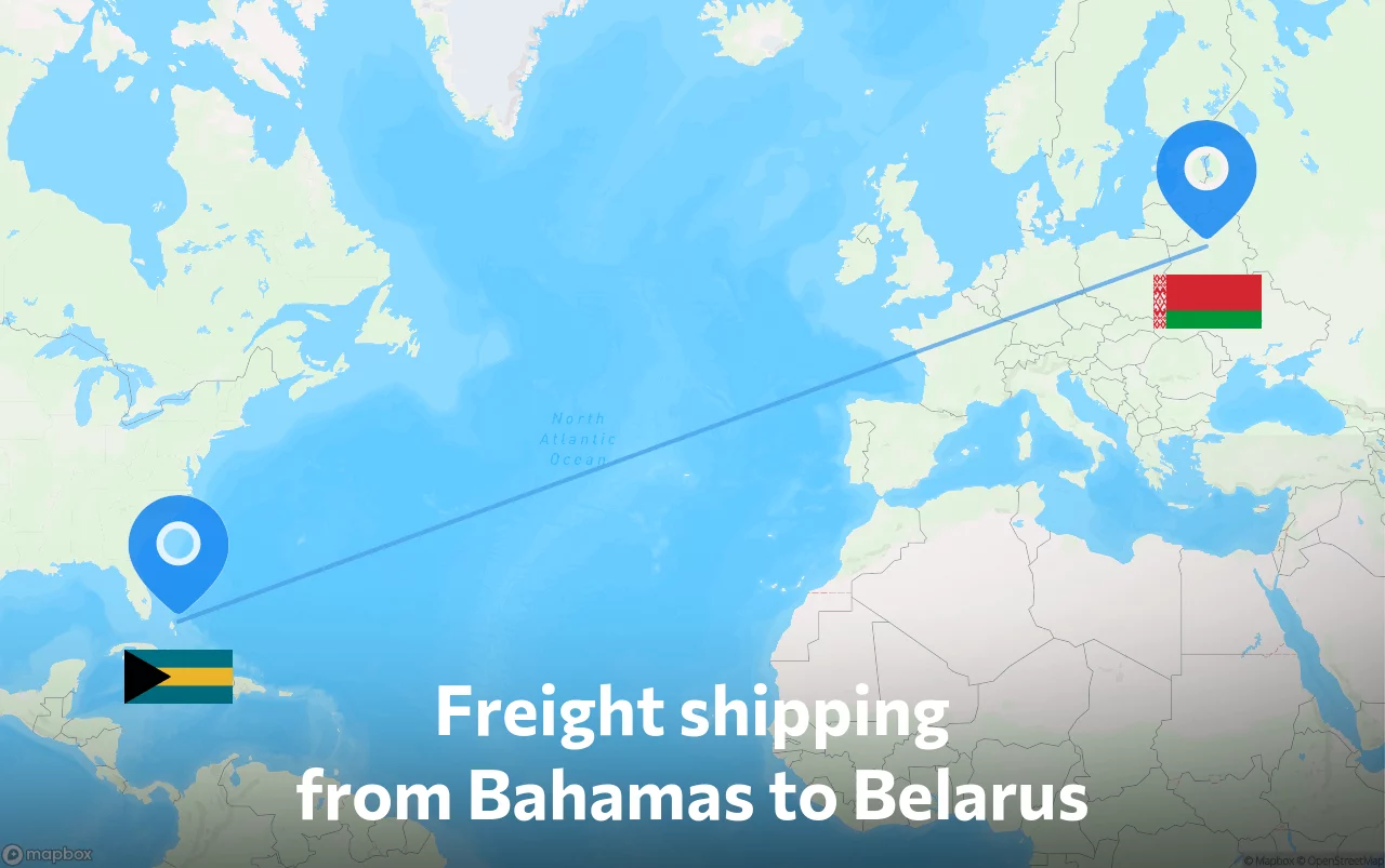 Shipping route from Bahamas to Belarus