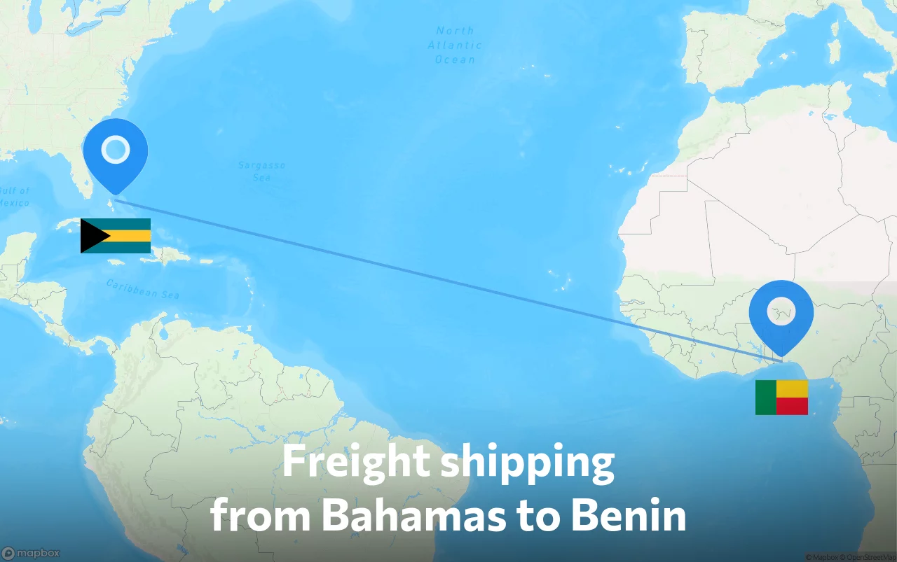 Shipping route from Bahamas to Benin