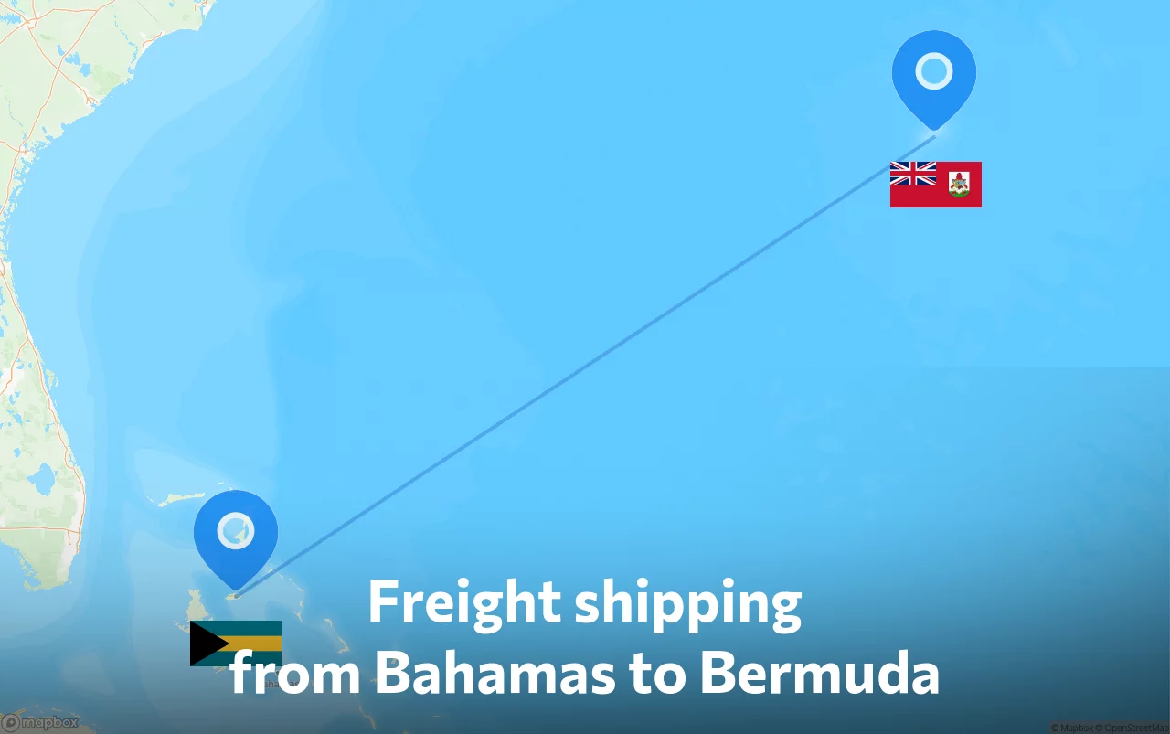 Shipping route from Bahamas to Bermuda