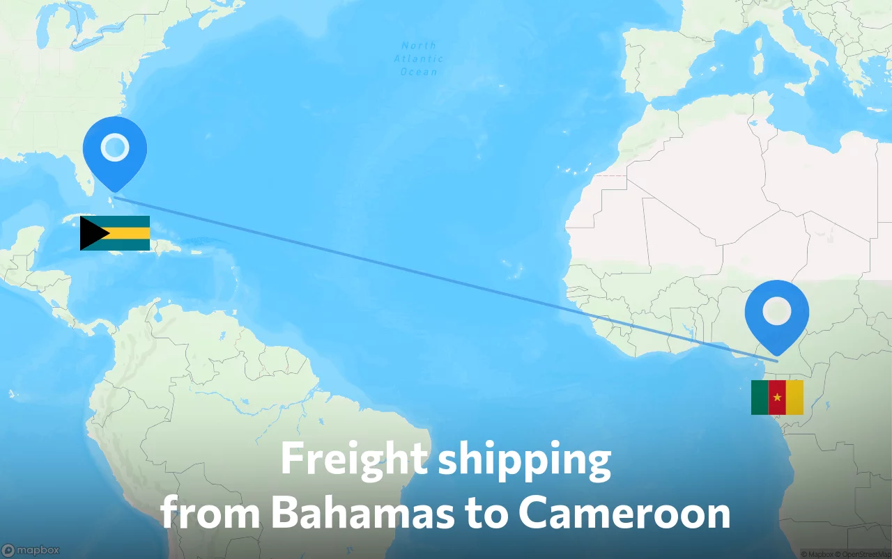 Shipping route from Bahamas to Cameroon