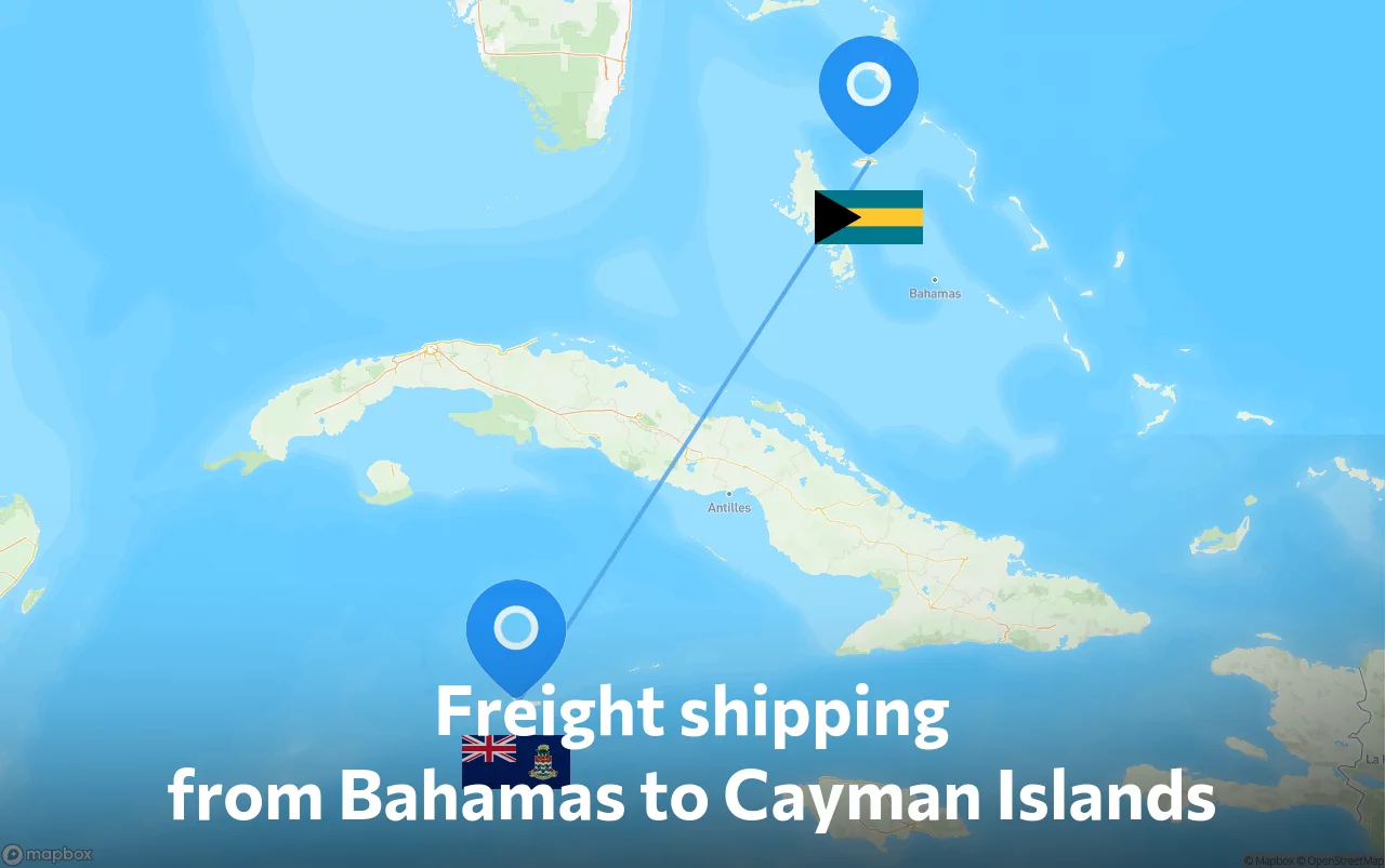 Shipping route from Bahamas to Cayman Islands
