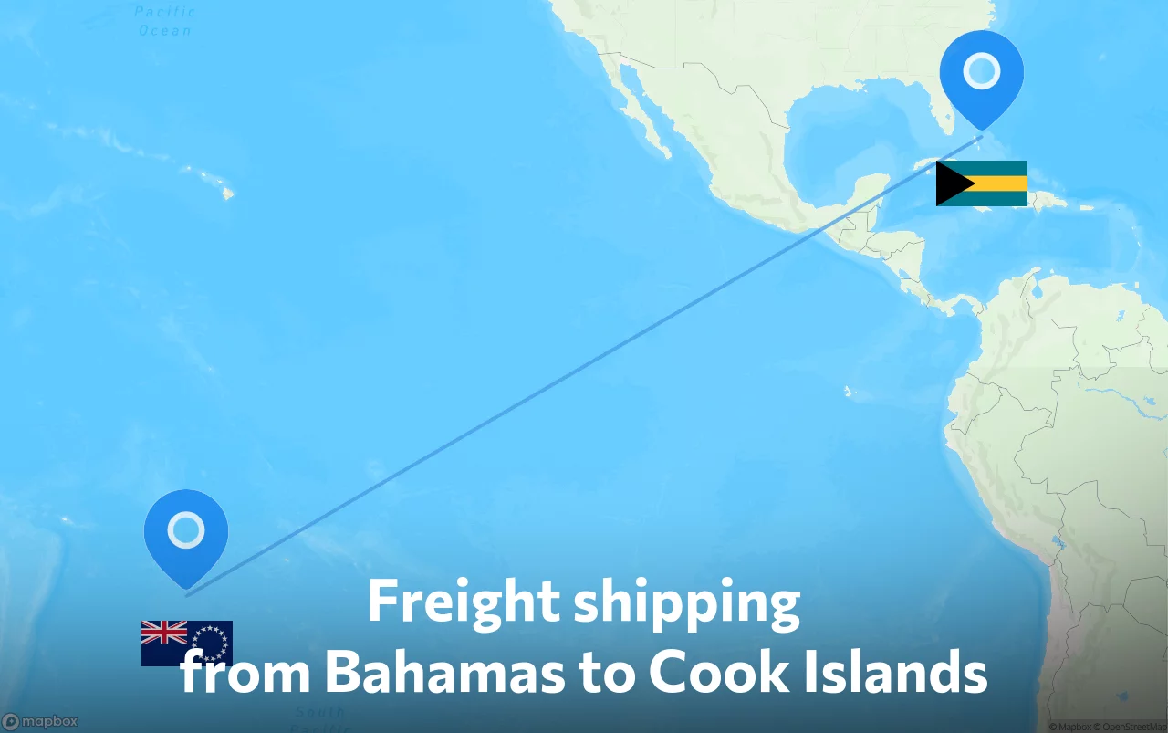 Shipping route from Bahamas to Cook Islands