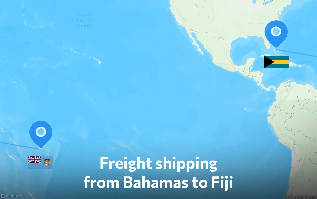 Shipping route from Bahamas to Fiji