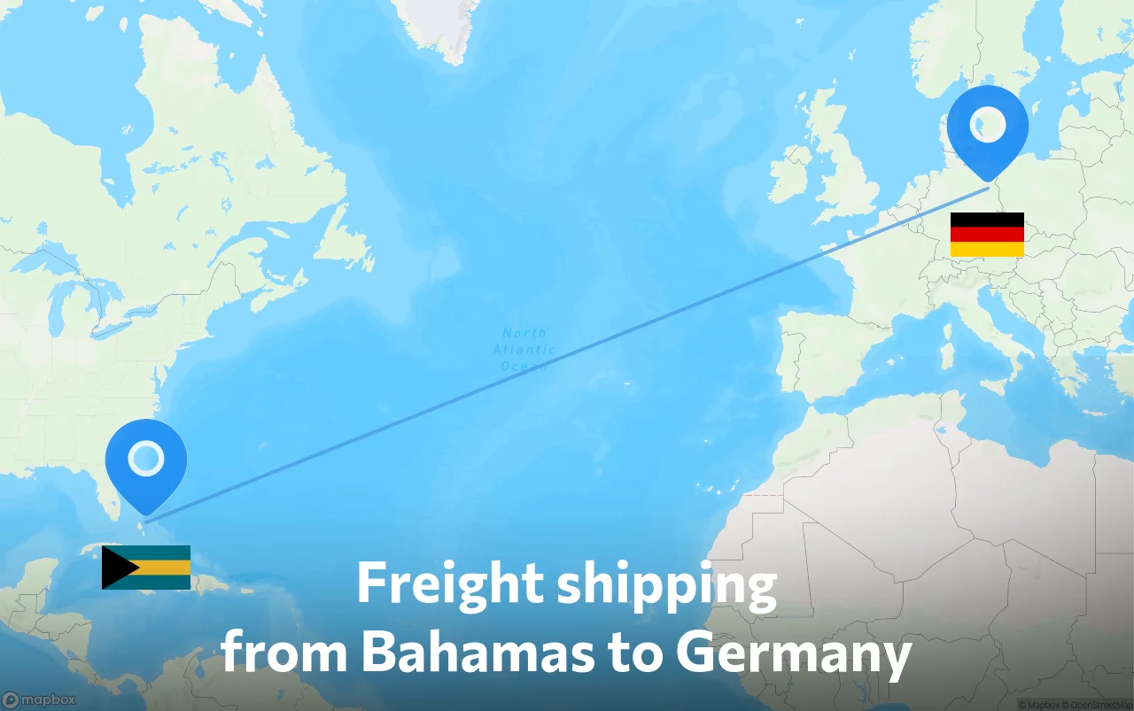 Shipping route from Bahamas to Germany
