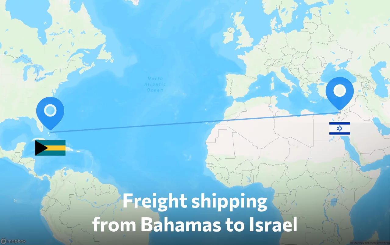 Shipping route from Bahamas to Israel