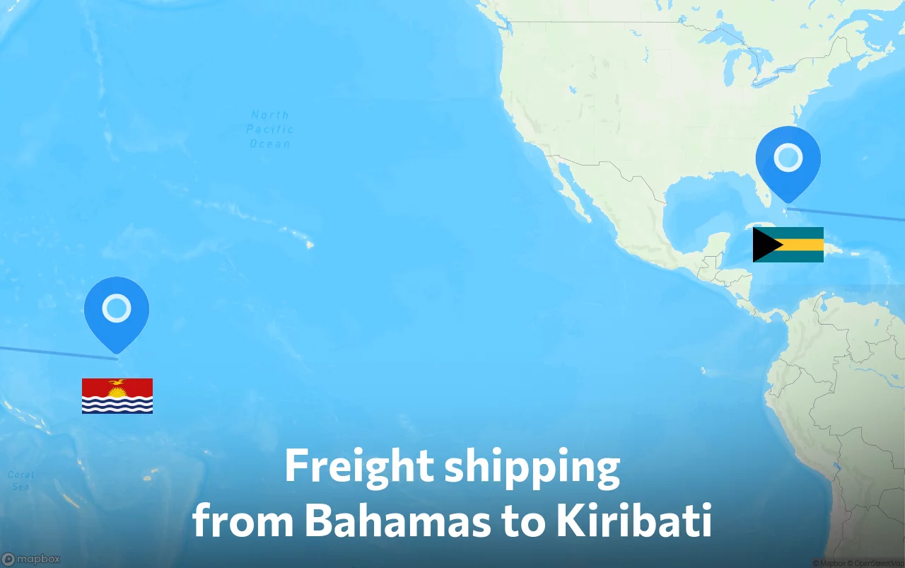 Shipping route from Bahamas to Kiribati
