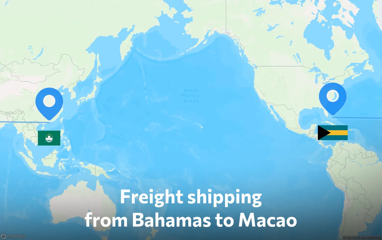 Shipping route from Bahamas to Macao