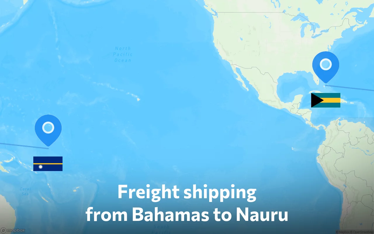Shipping route from Bahamas to Nauru