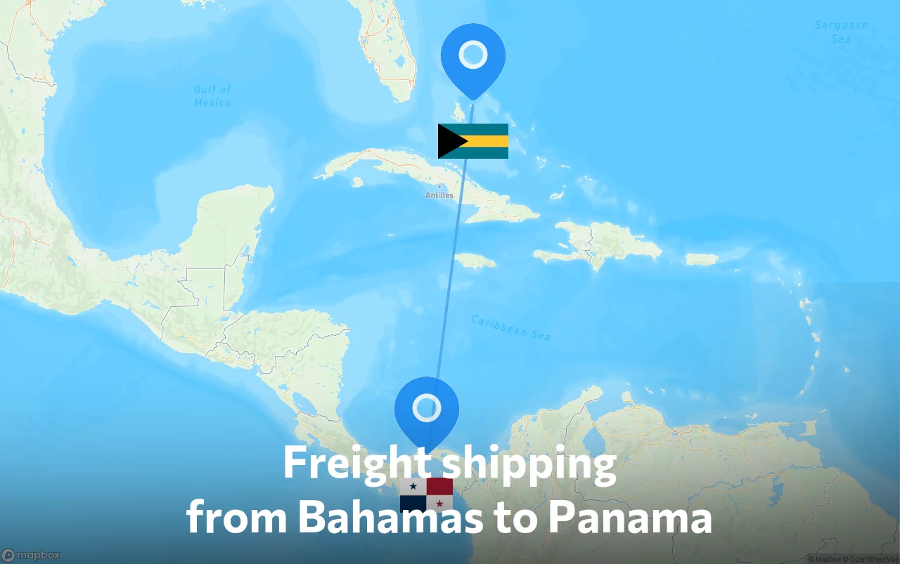Shipping route from Bahamas to Panama