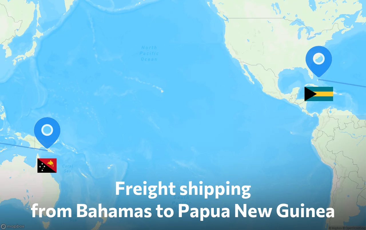 Shipping route from Bahamas to Papua New Guinea