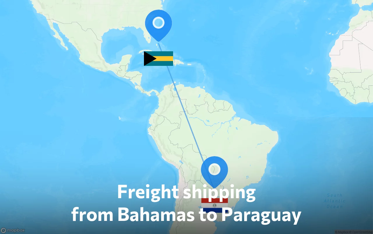 Shipping route from Bahamas to Paraguay