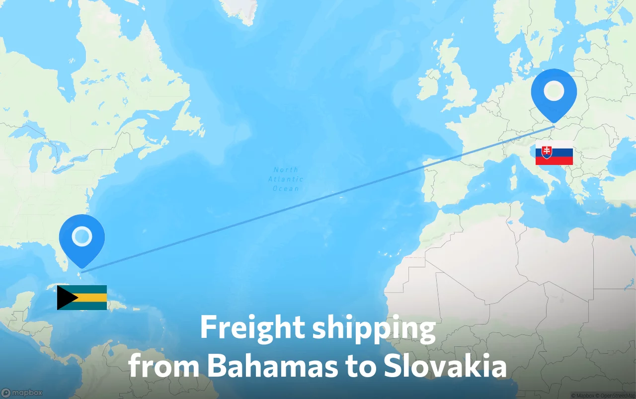 Shipping route from Bahamas to Slovakia