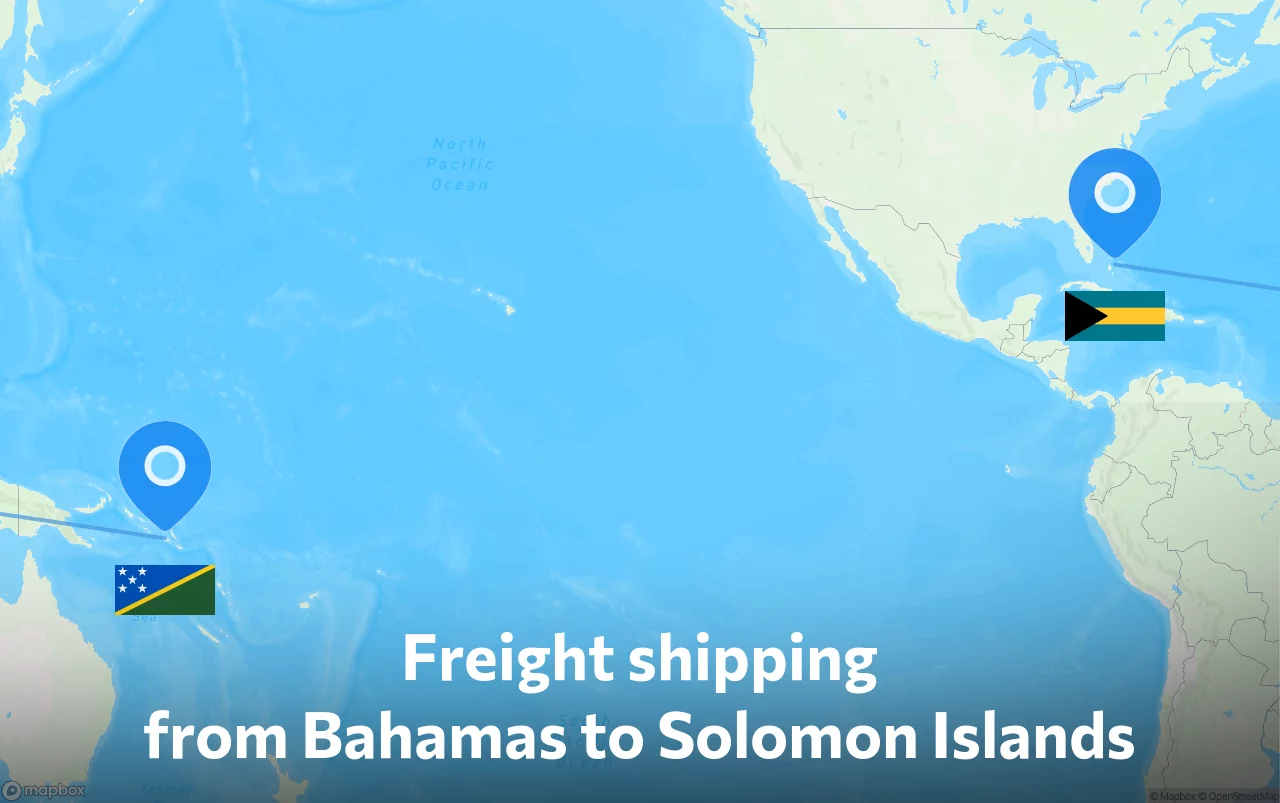 Shipping route from Bahamas to Solomon Islands