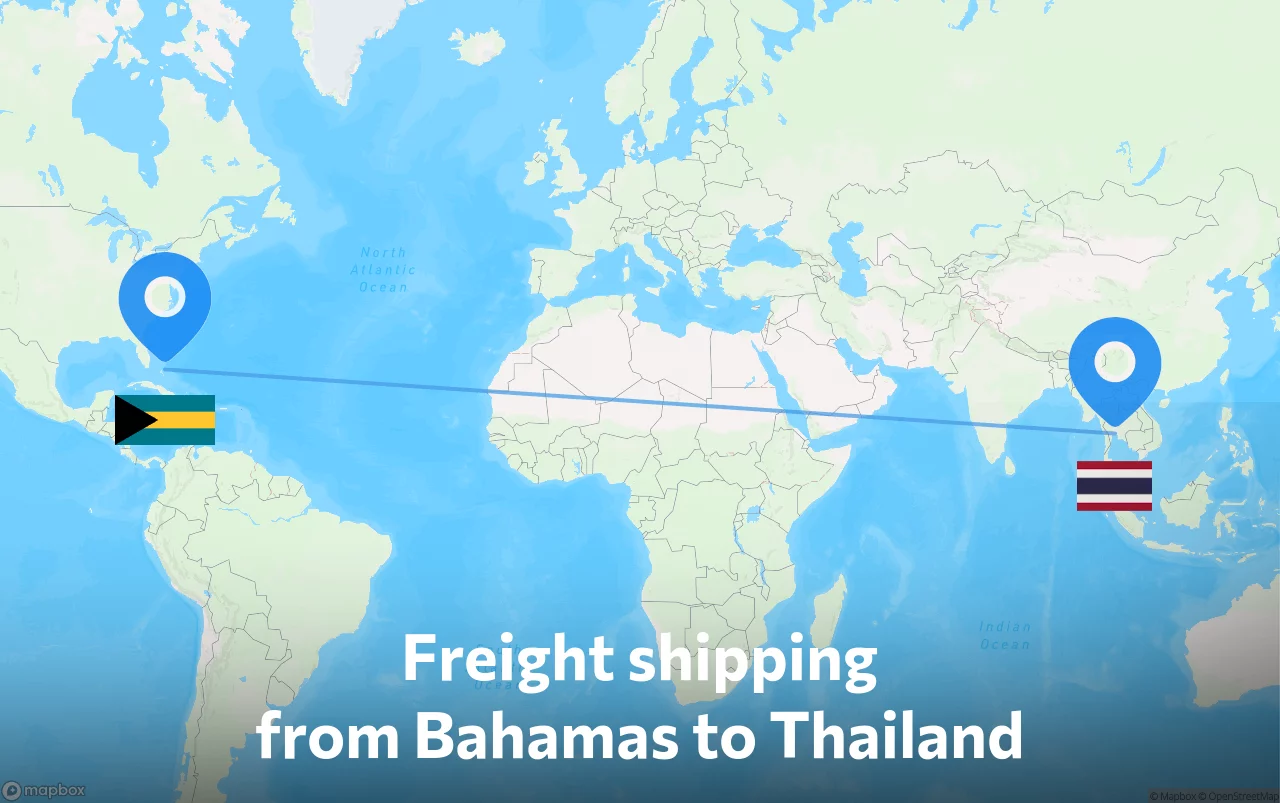 Shipping route from Bahamas to Thailand
