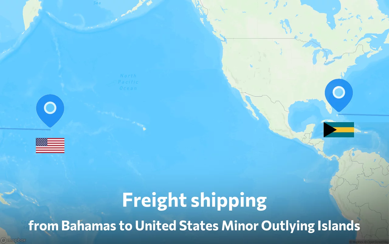 Shipping route from Bahamas to United States Minor Outlying Islands