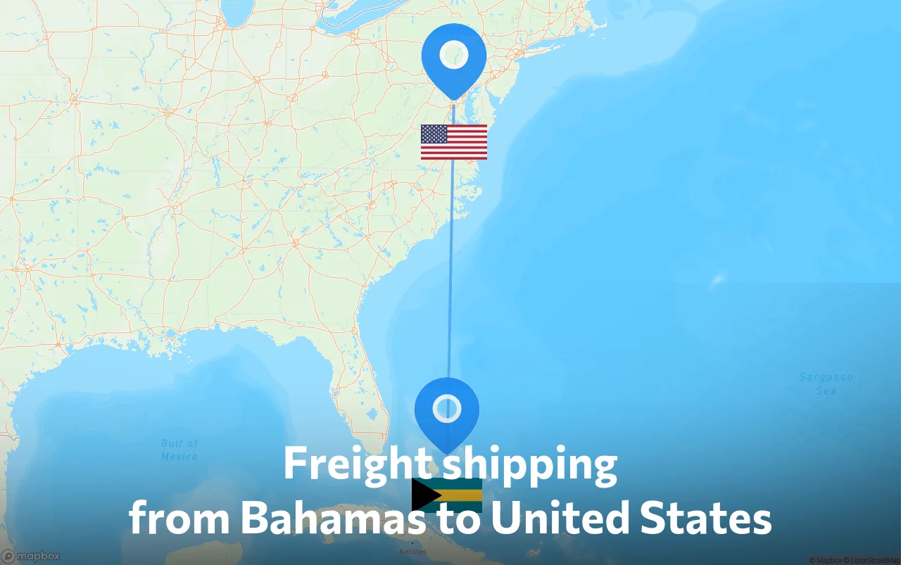 Shipping route from Bahamas to United States