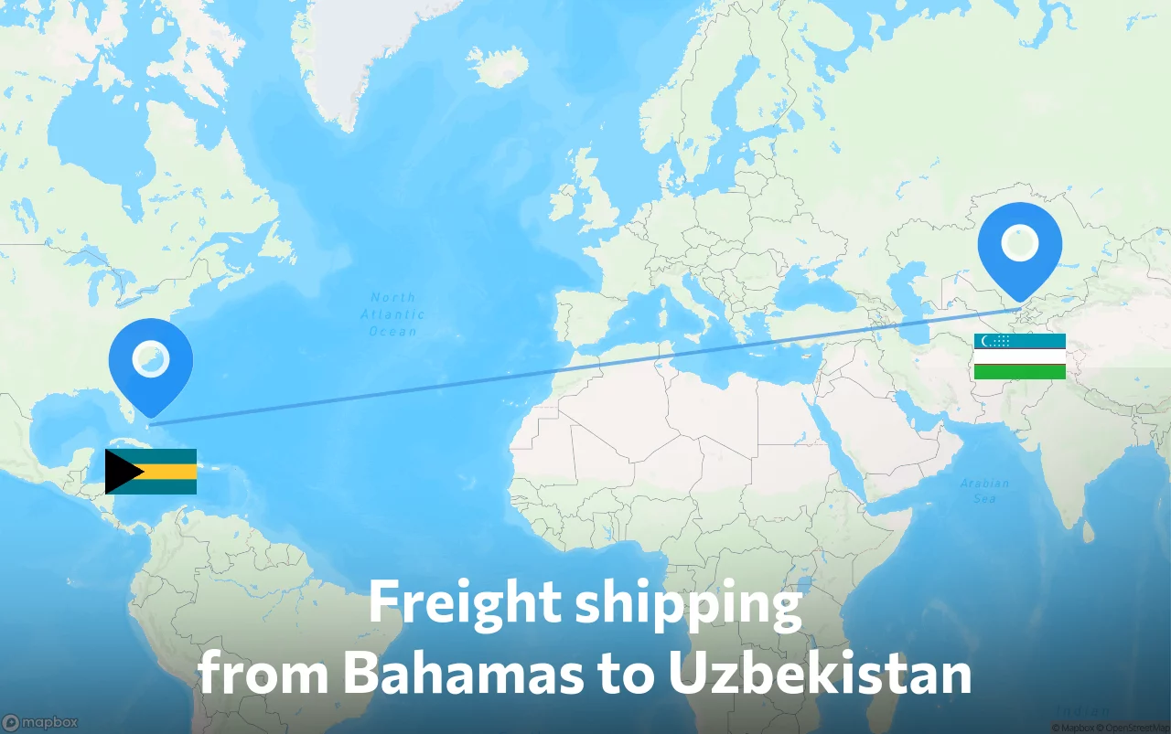 Shipping route from Bahamas to Uzbekistan