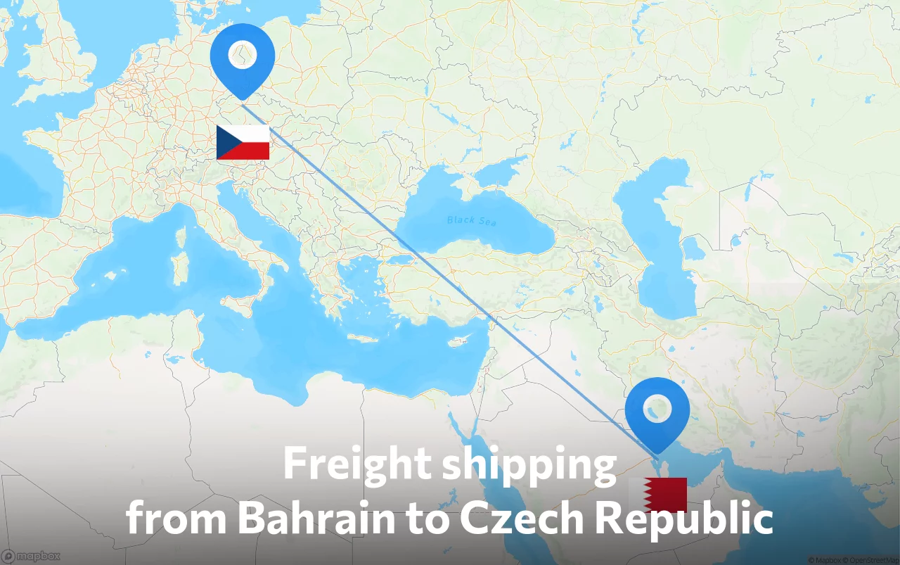 Shipping route from Bahrain to Czech Republic