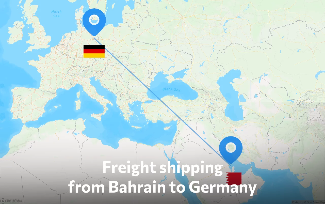 Shipping route from Bahrain to Germany