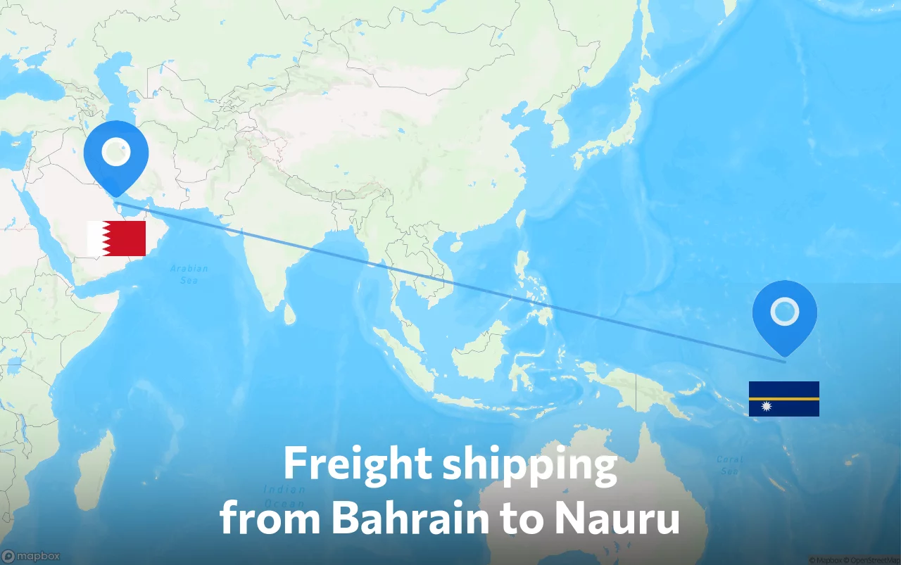 Shipping route from Bahrain to Nauru