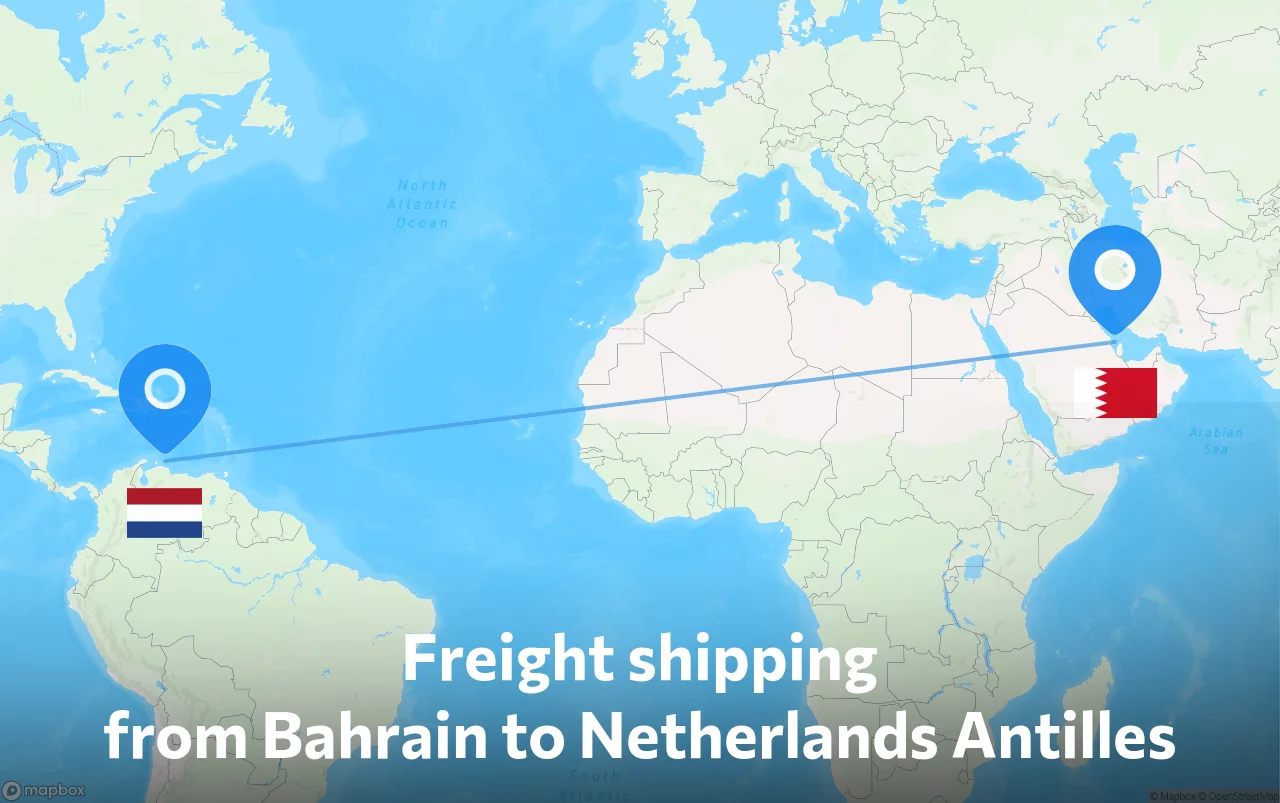Shipping route from Bahrain to Netherlands Antilles