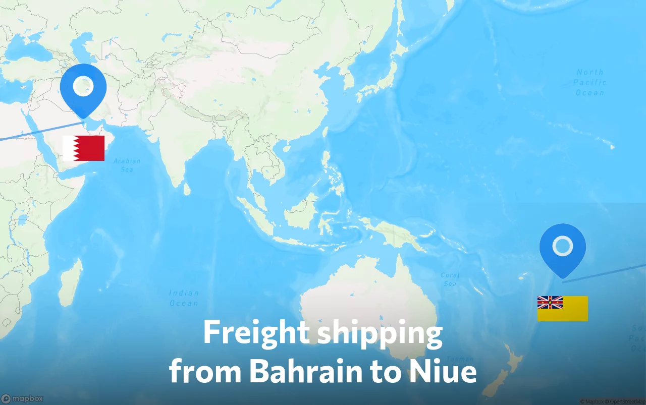 Shipping route from Bahrain to Niue
