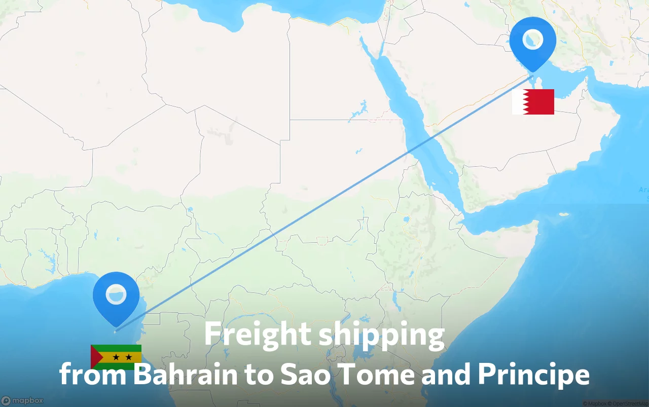 Shipping route from Bahrain to Sao Tome and Principe