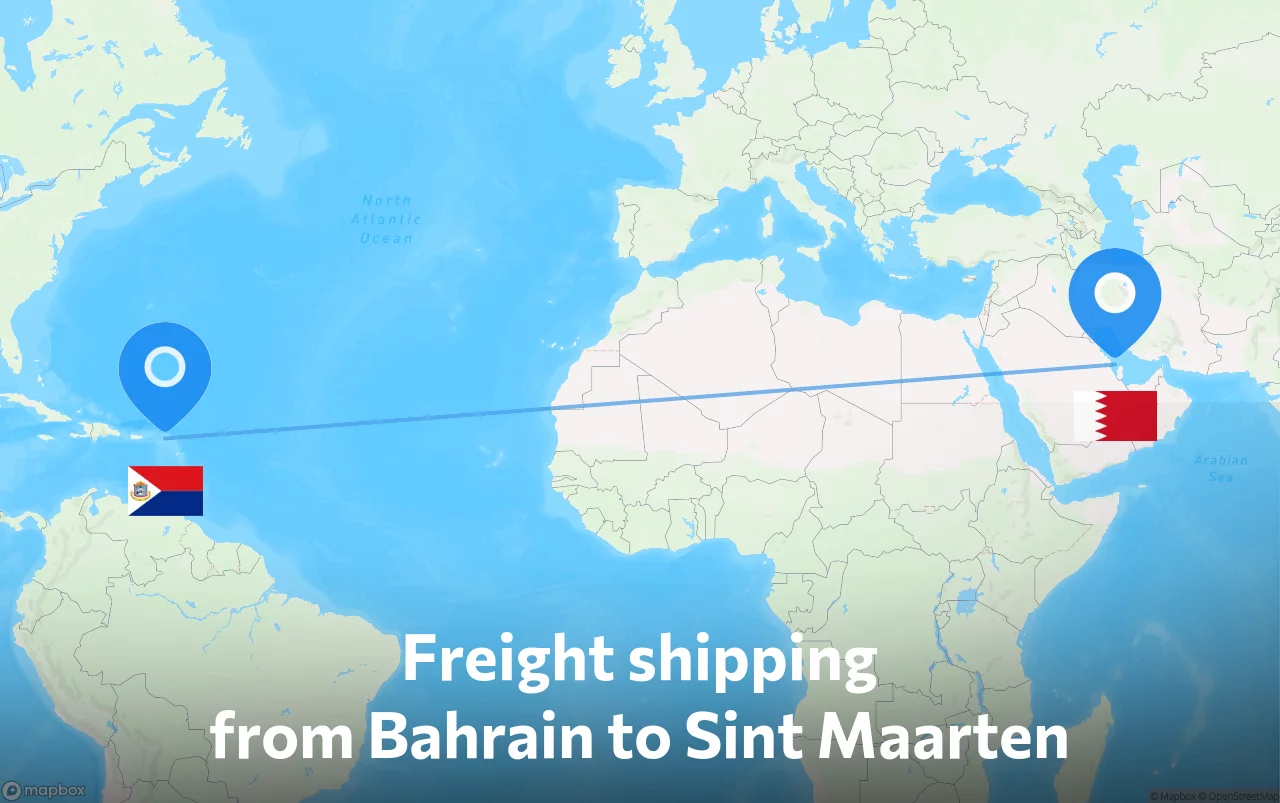 Shipping route from Bahrain to Sint Maarten