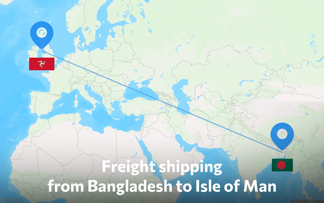 Shipping route from Bangladesh to Isle of Man