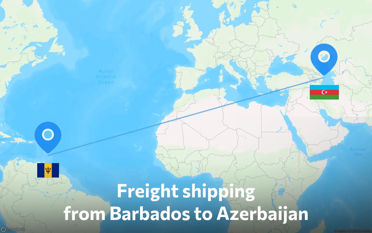 Shipping route from Barbados to Azerbaijan