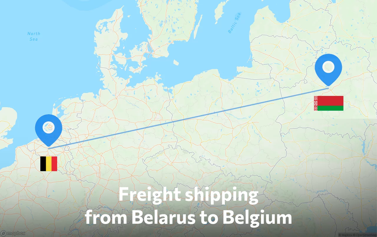 Shipping route from Belarus to Belgium