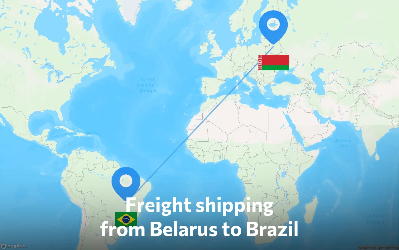 Shipping route from Belarus to Brazil