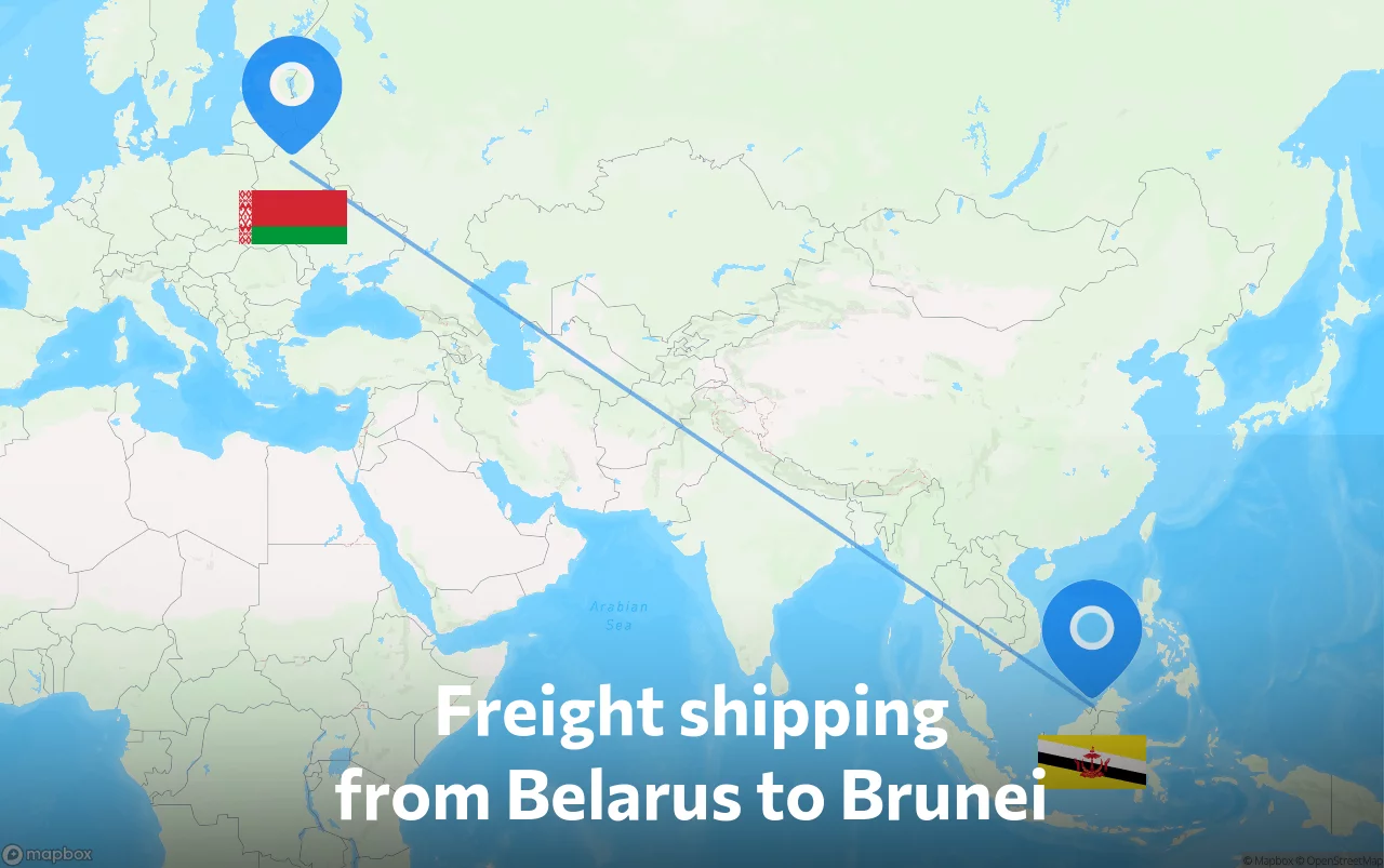 Shipping route from Belarus to Brunei