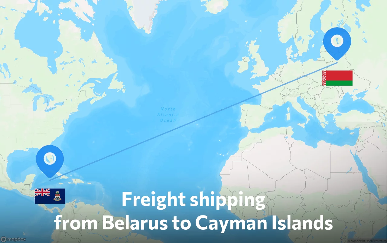 Shipping route from Belarus to Cayman Islands