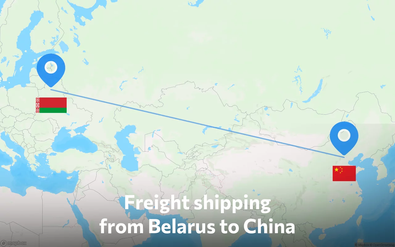 Shipping route from Belarus to China