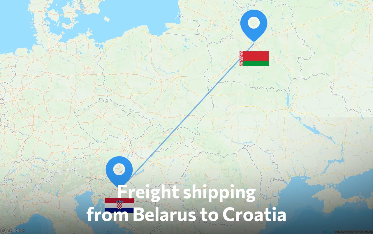 Shipping route from Belarus to Croatia