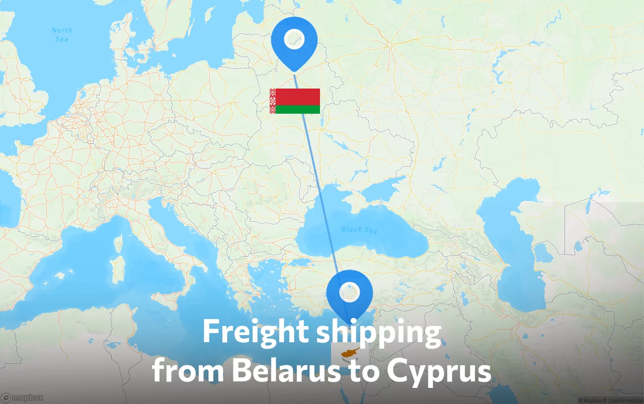 Shipping route from Belarus to Cyprus