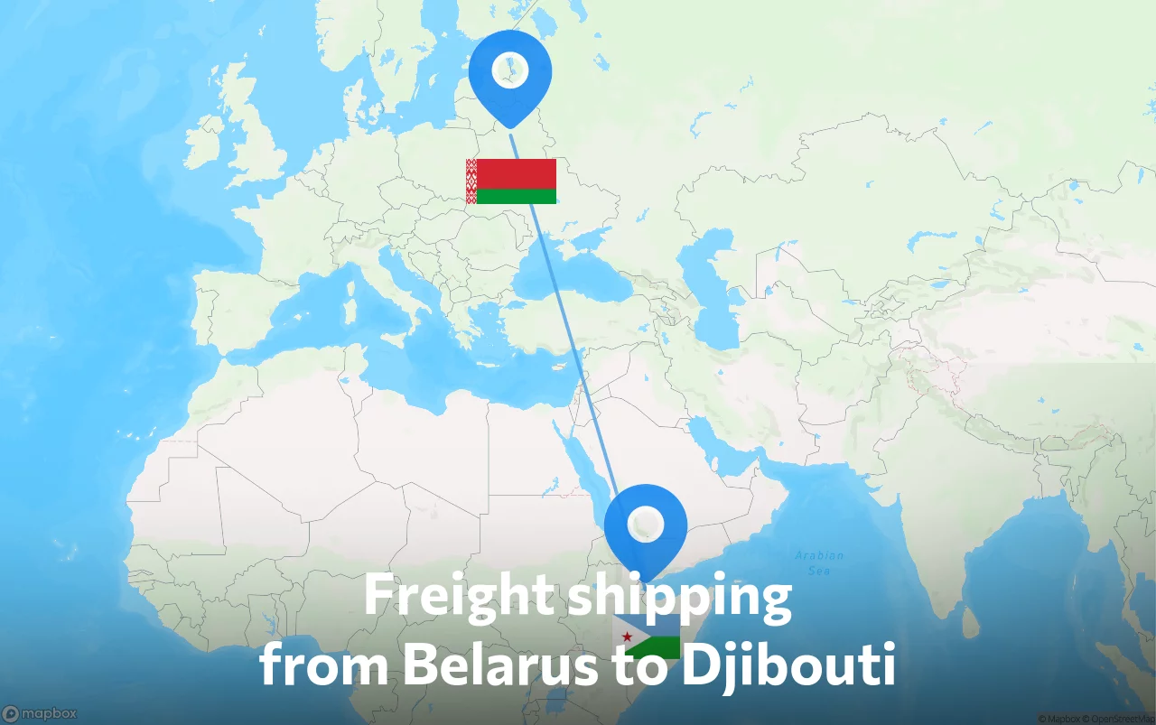 Shipping route from Belarus to Djibouti
