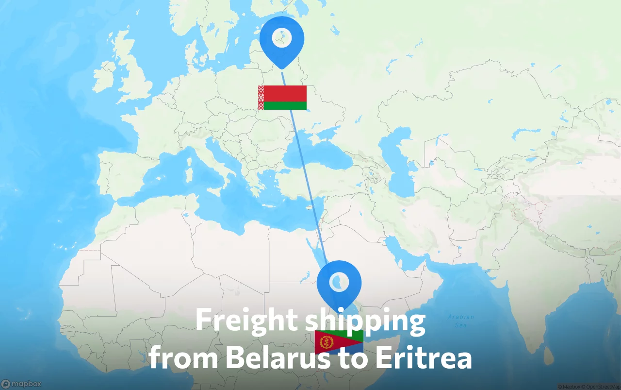 Shipping route from Belarus to Eritrea