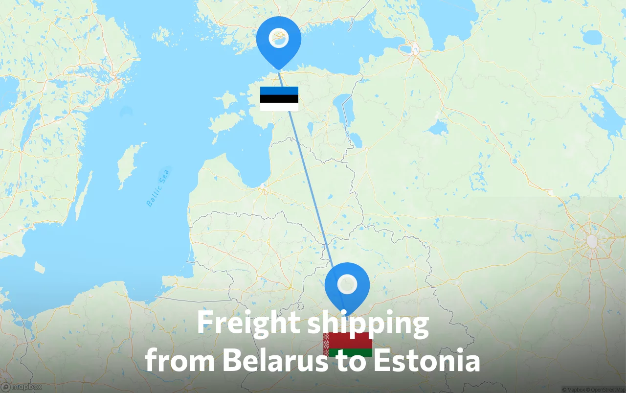 Shipping route from Belarus to Estonia