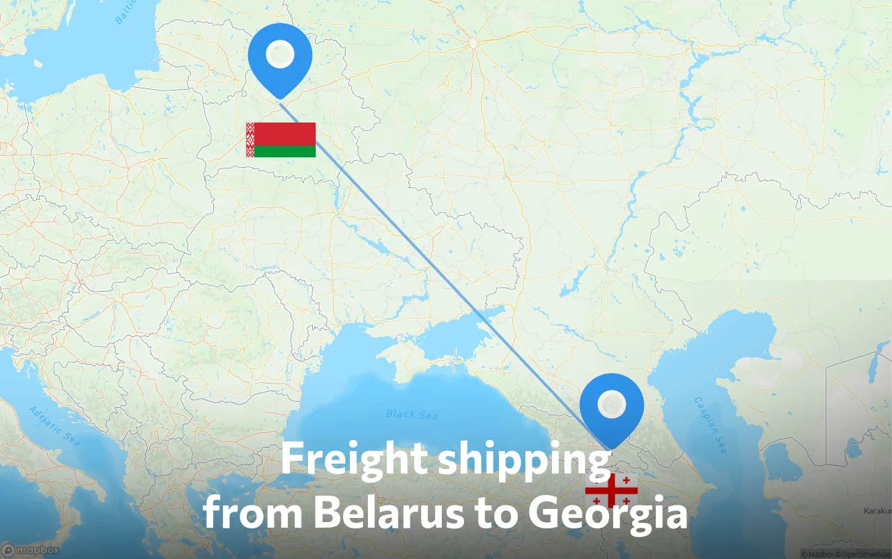 Shipping route from Belarus to Georgia