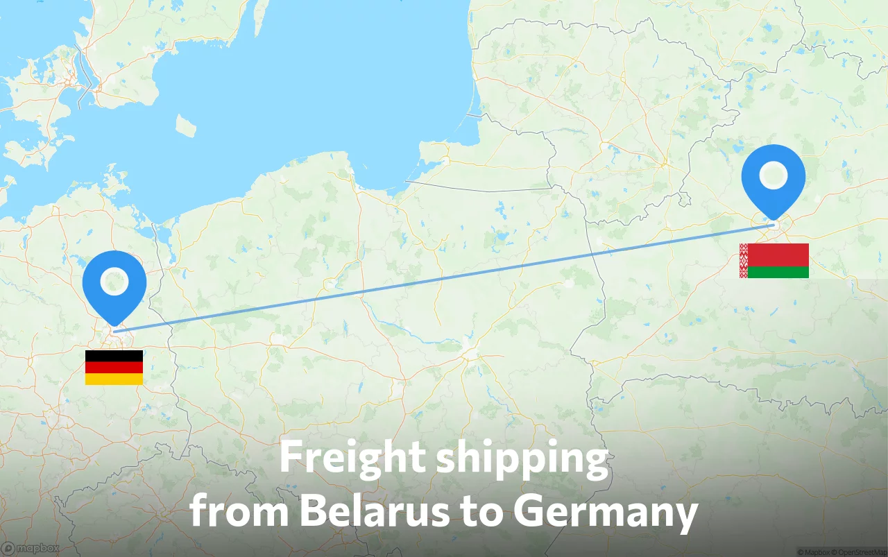 Shipping route from Belarus to Germany