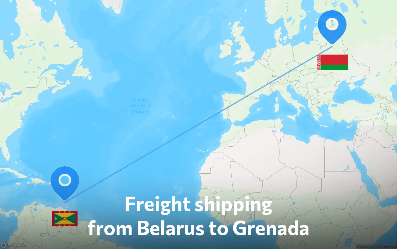 Shipping route from Belarus to Grenada