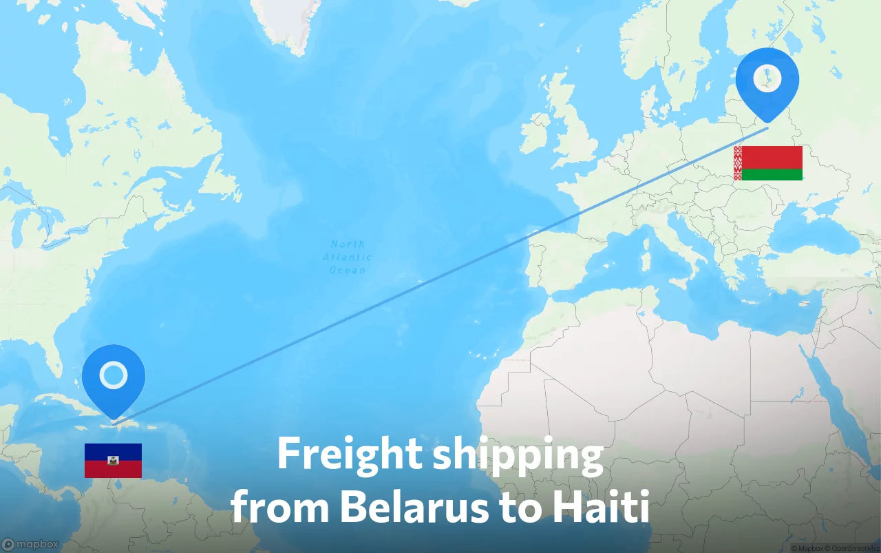 Shipping route from Belarus to Haiti