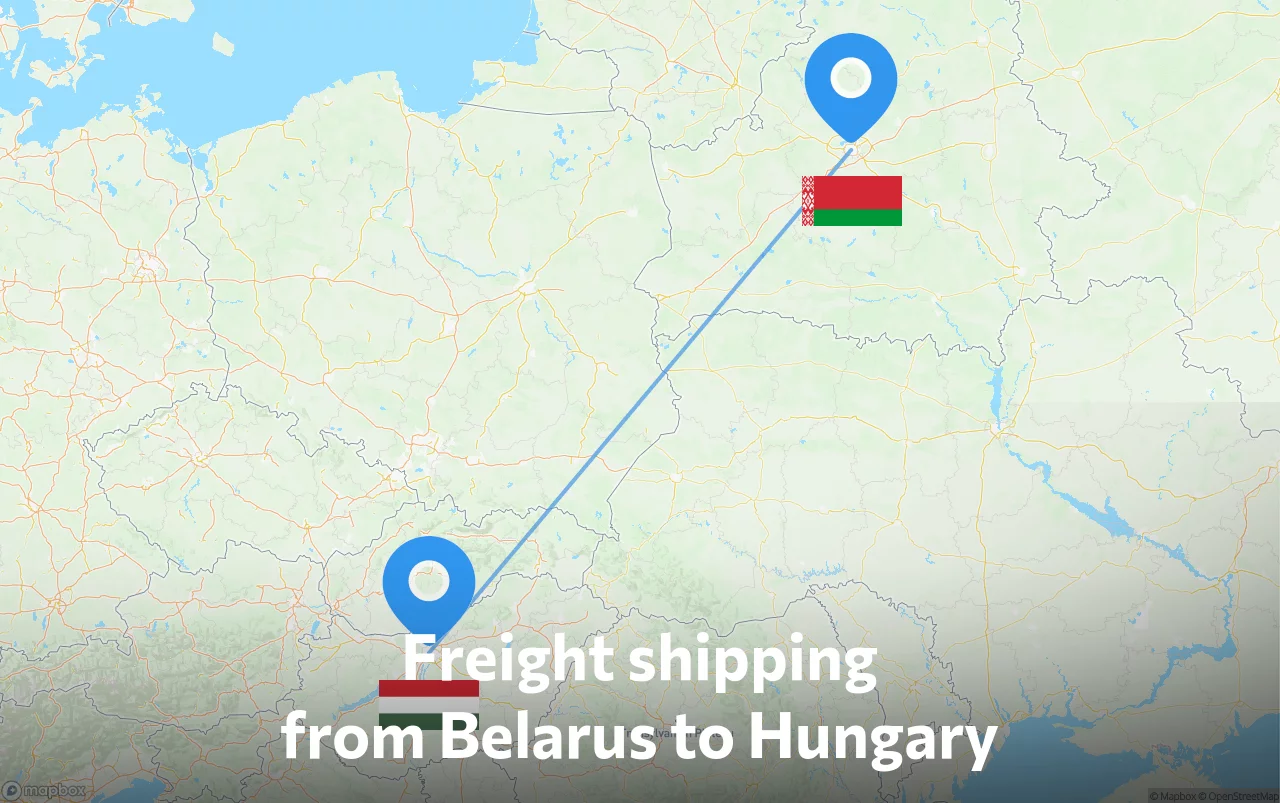 Shipping route from Belarus to Hungary