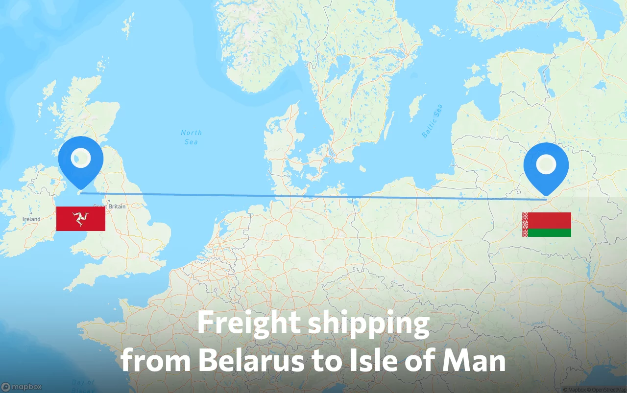Shipping route from Belarus to Isle of Man