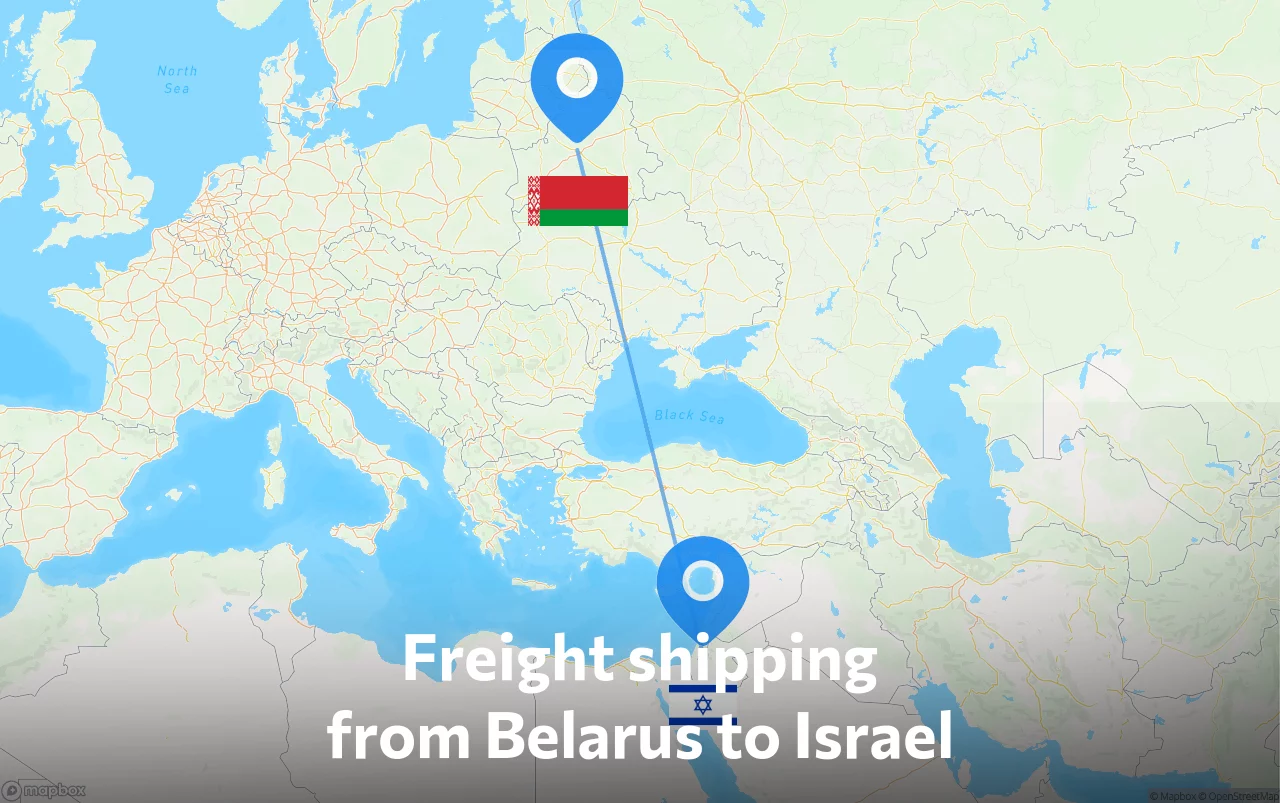 Shipping route from Belarus to Israel