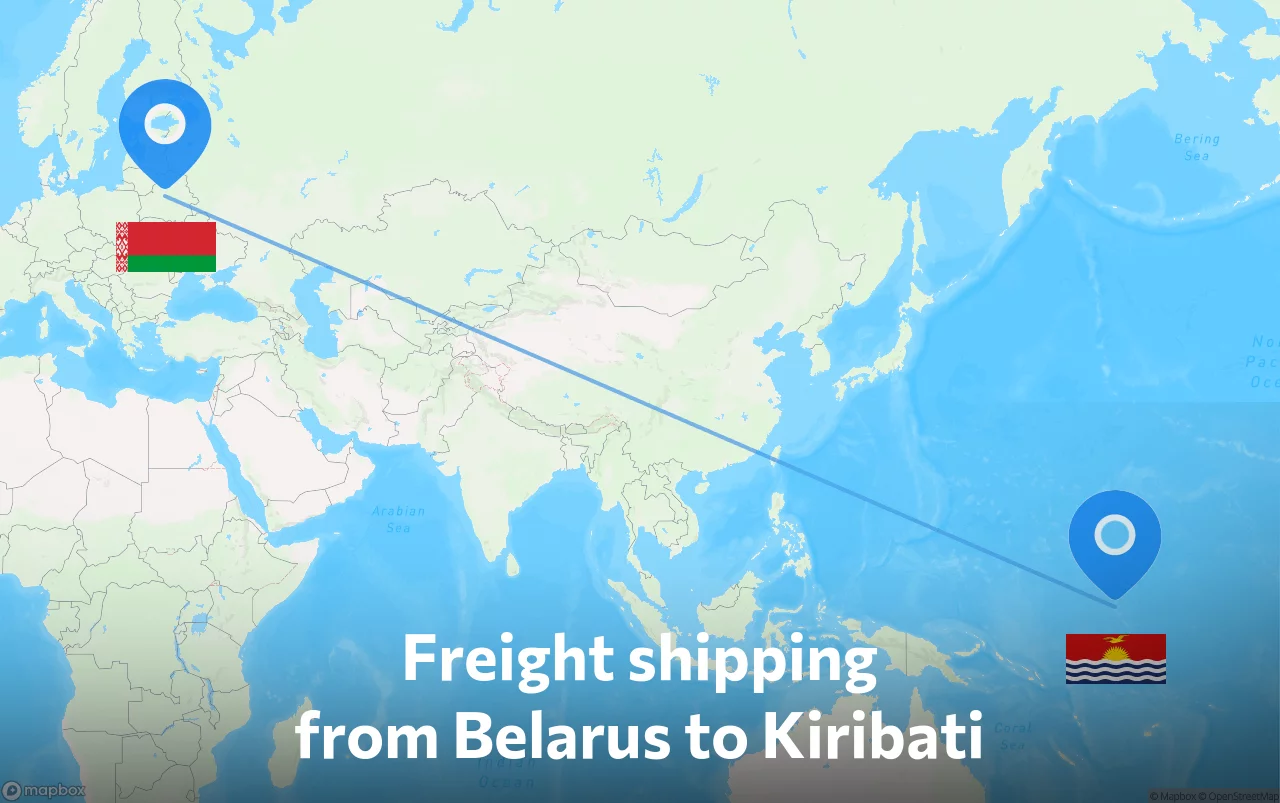 Shipping route from Belarus to Kiribati