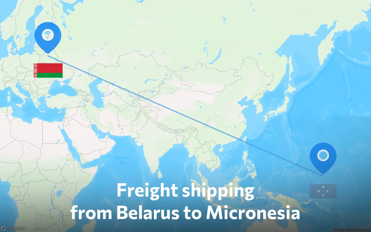 Shipping route from Belarus to Micronesia